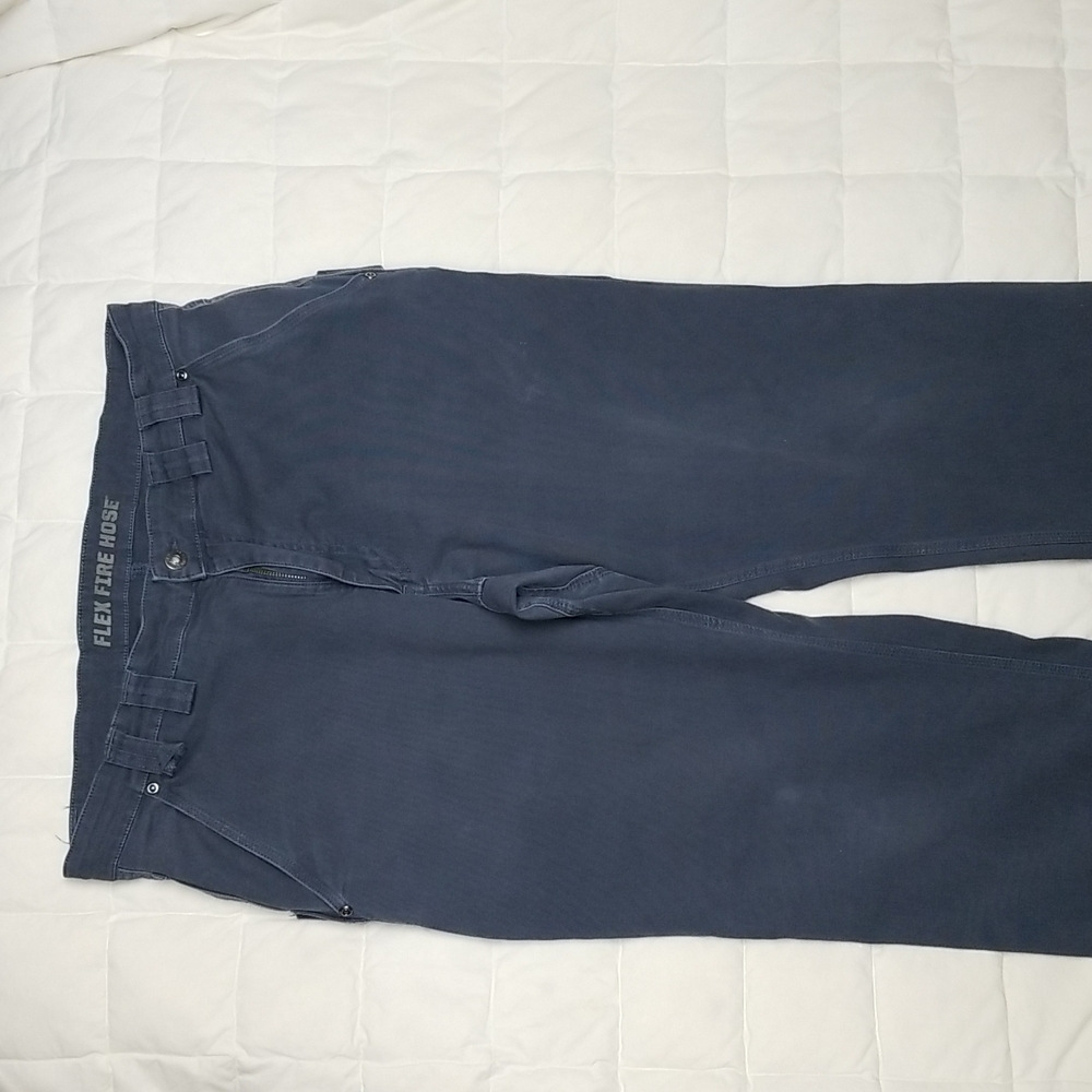 Duluth Flex Fire Hose Relaxed Fit pants 38x34 steel blue